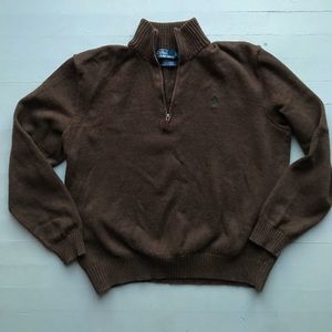Polo brown 1/4 zip sweater